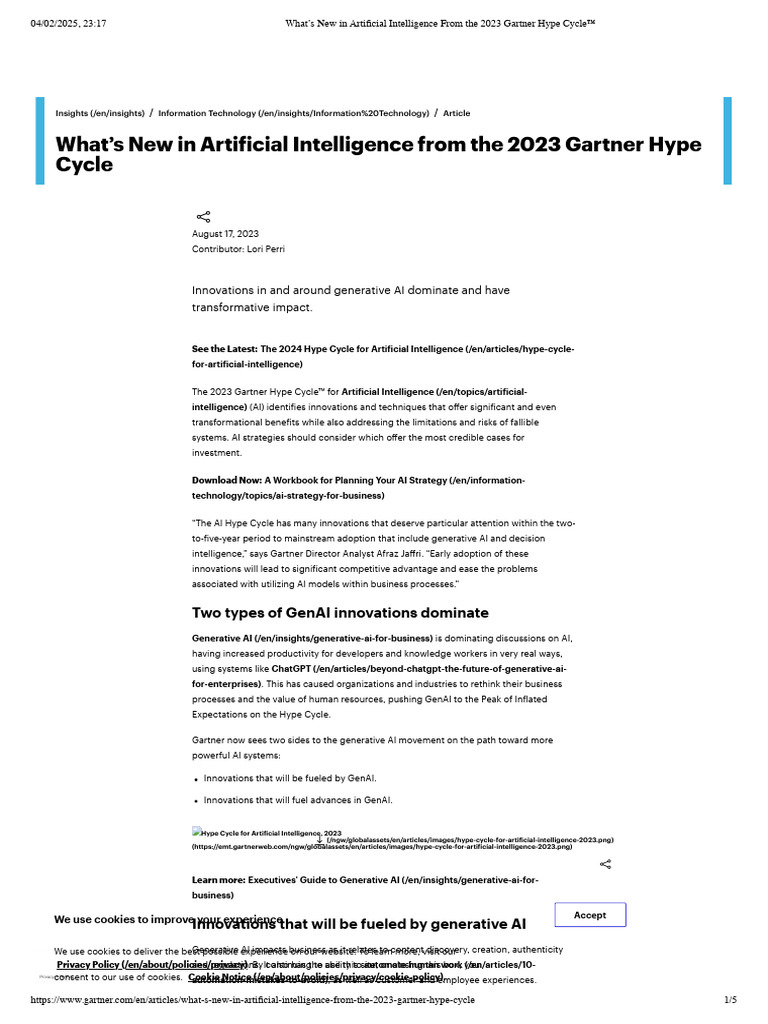 What's New in Artificial Intelligence From The 2023 Gartner Hype Cycle ...