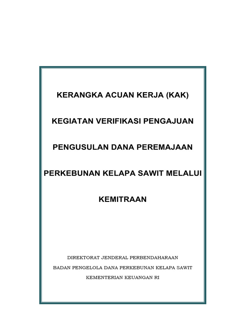 KAK TOR Kemitraan Upload | PDF