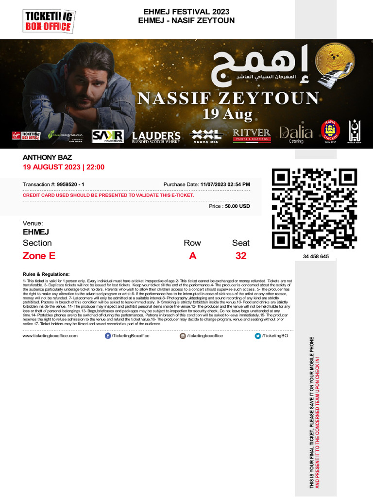 Ehmej Festival 2025 Ticket Purchase | PDF