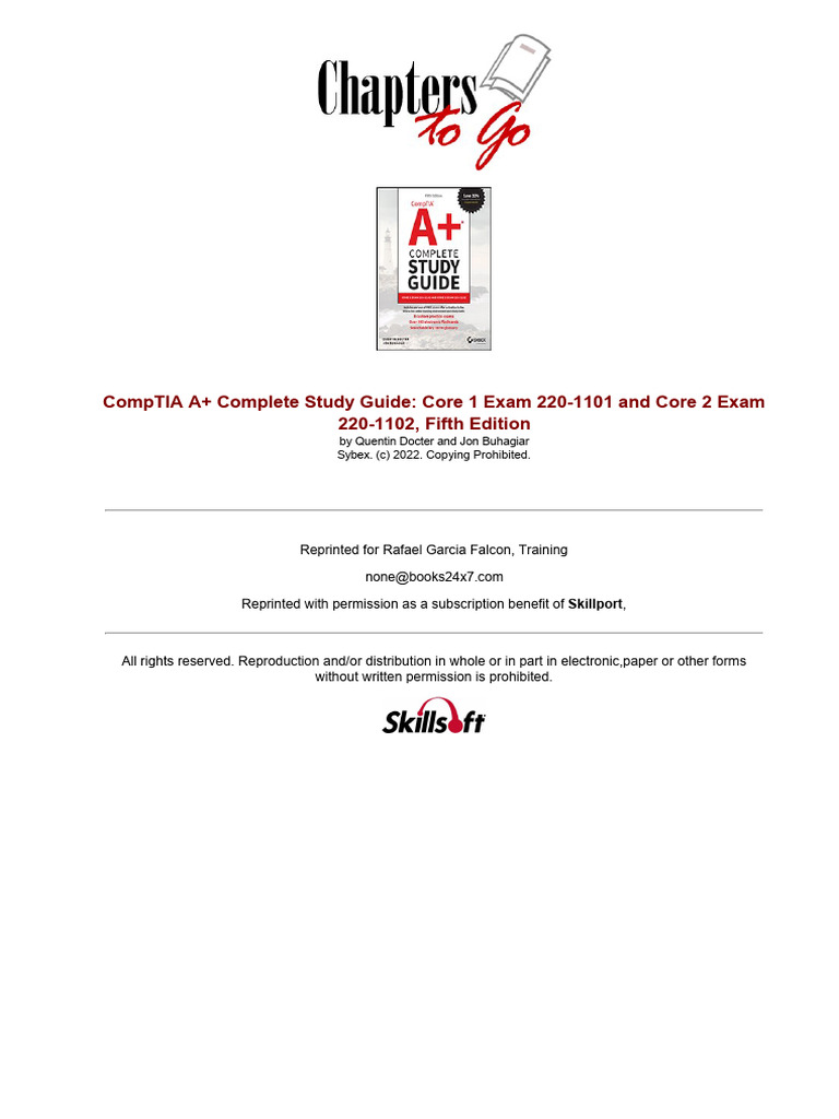 CompTIA A+ Complete Study Guide Core 1 Exam 220 1101 and