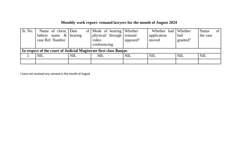 August 2024 Remand Lawyers Report | PDF