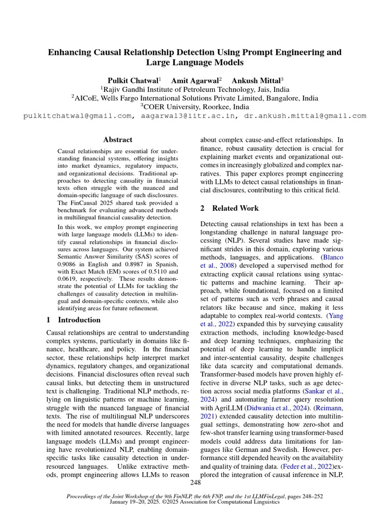 Causal Detection in Finance with LLMs | PDF | Cognitive Science | Learning