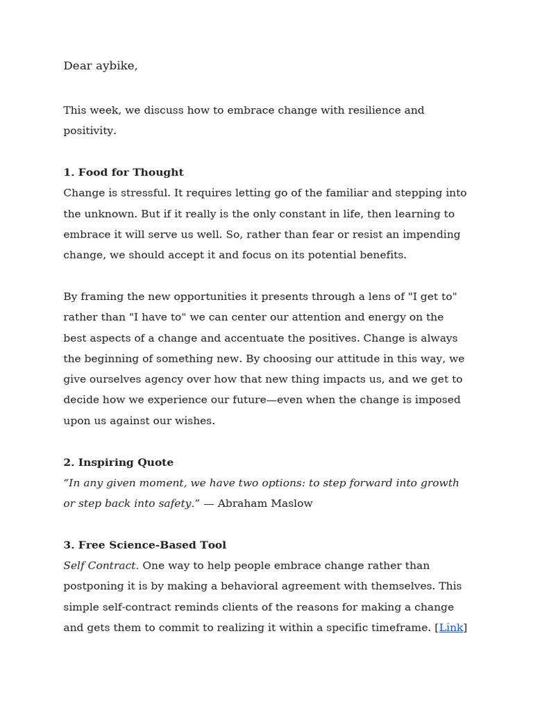 Embracing Change with Resilience | PDF