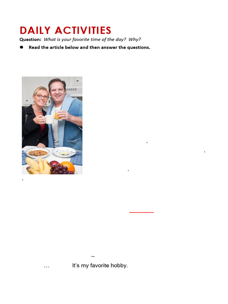 Lesson Daily Routine Youtube | PDF