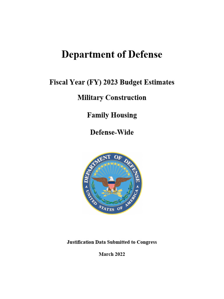 Military Construction Budget FY 2023 | PDF | United States Department ...