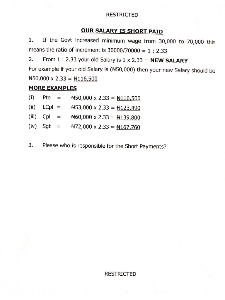 Our Salary Is Short Paid | PDF