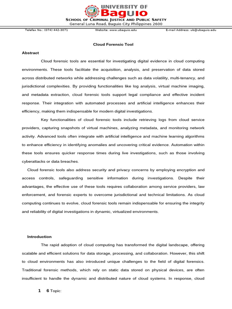 Cloud Forensic Tools: Challenges & Solutions | PDF | Digital Forensics ...