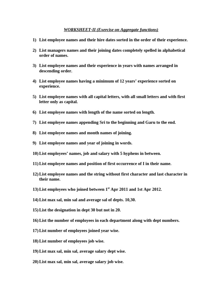 Worksheet 2 | PDF