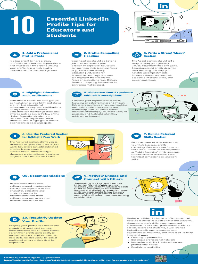 LinkedIn Tips for Educators & Students | PDF | Teachers | Linked In