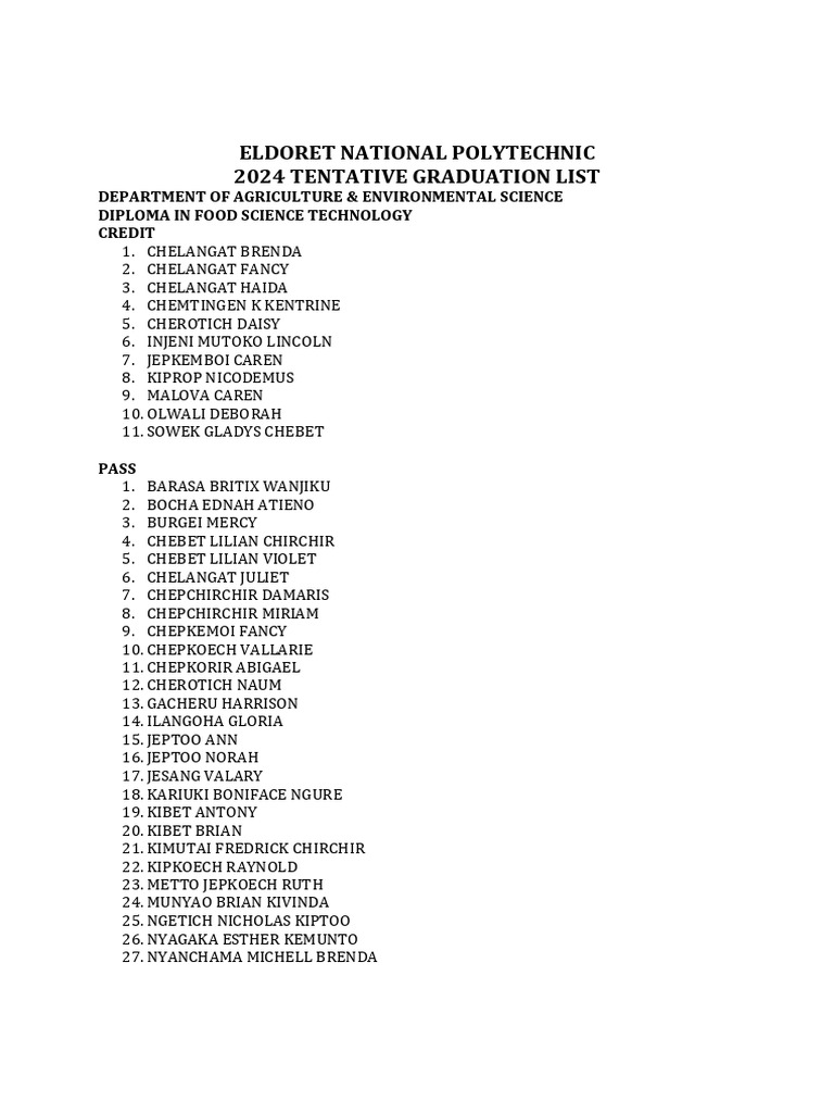 TUK 2024 Graduation List Overview | PDF | Physical Sciences | Engineering