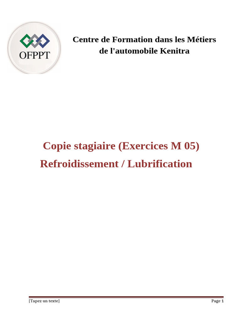 Exercices M 05 | PDF