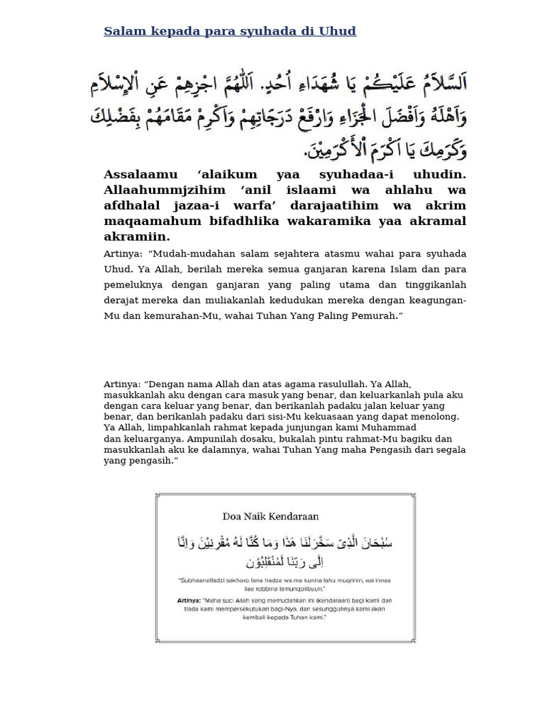 Doa dan Salam untuk Syuhada Uhud | PDF