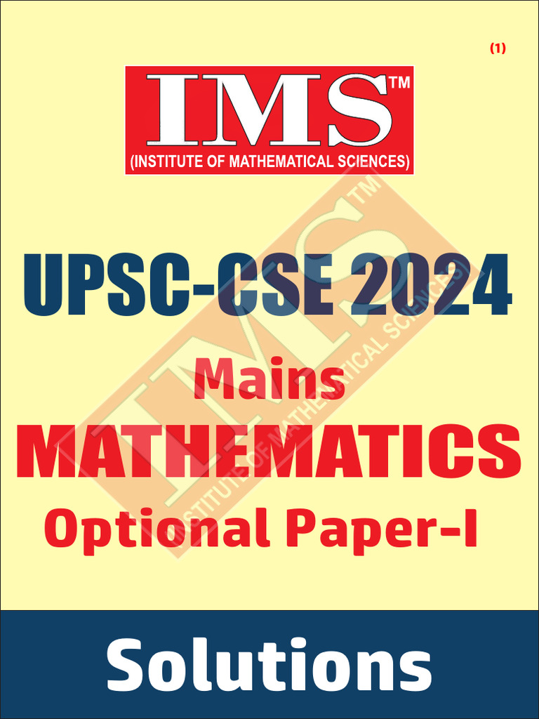UPSC 2024 Maths Optional Paper 1 Solutions | PDF