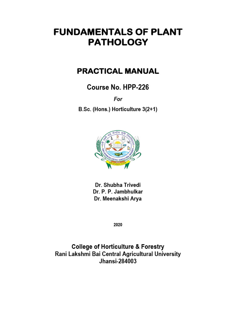 Plant Pathology Practical Manual HPP-226 | PDF | Fungus | Microbiology