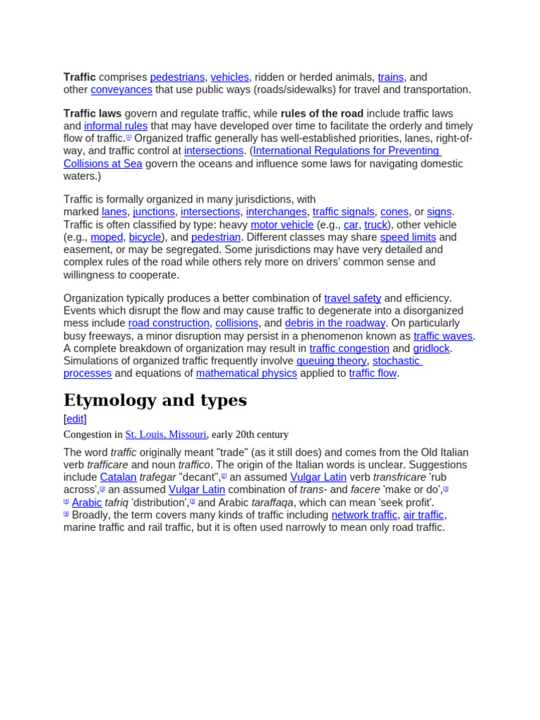 Traffic | PDF