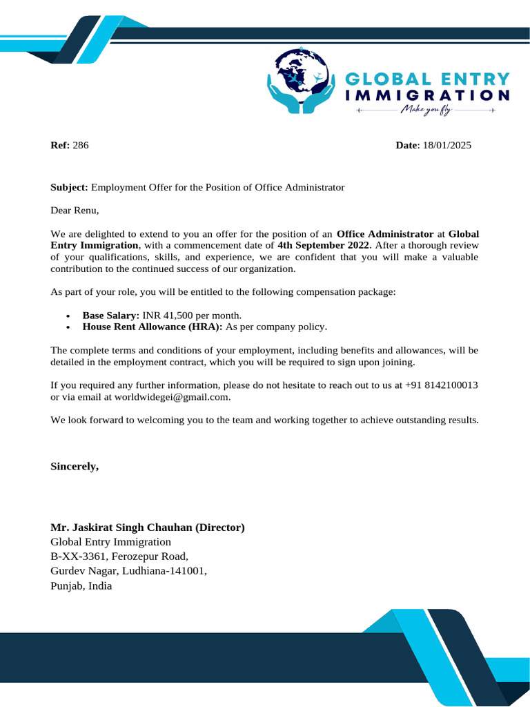 Job Offer Letter | PDF