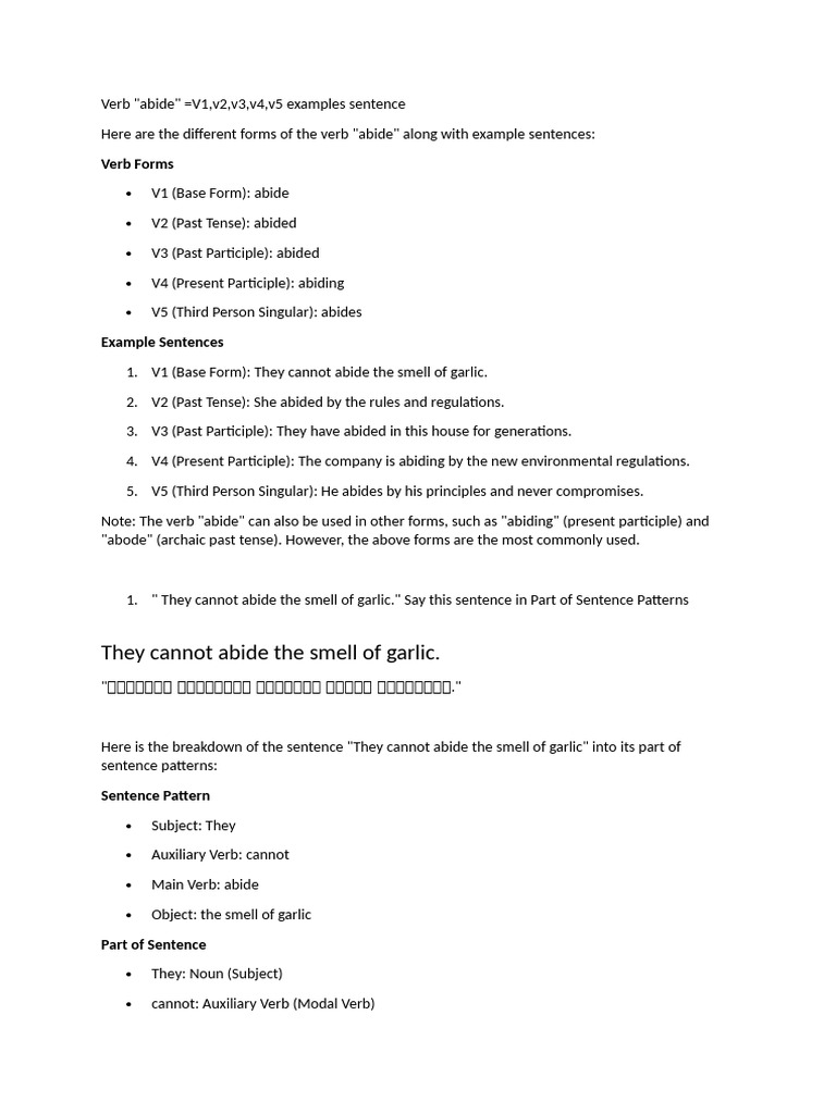 Verb sentence pattern | PDF | Verb | Subject (Grammar)