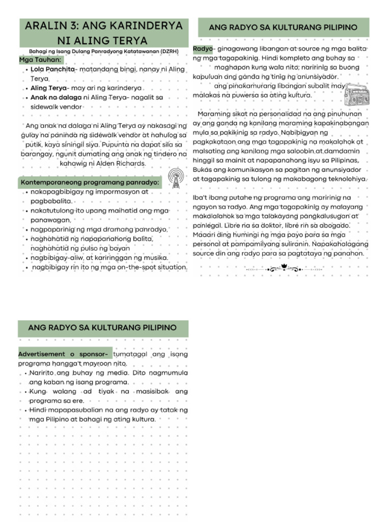Filipino Aralin 3 | PDF