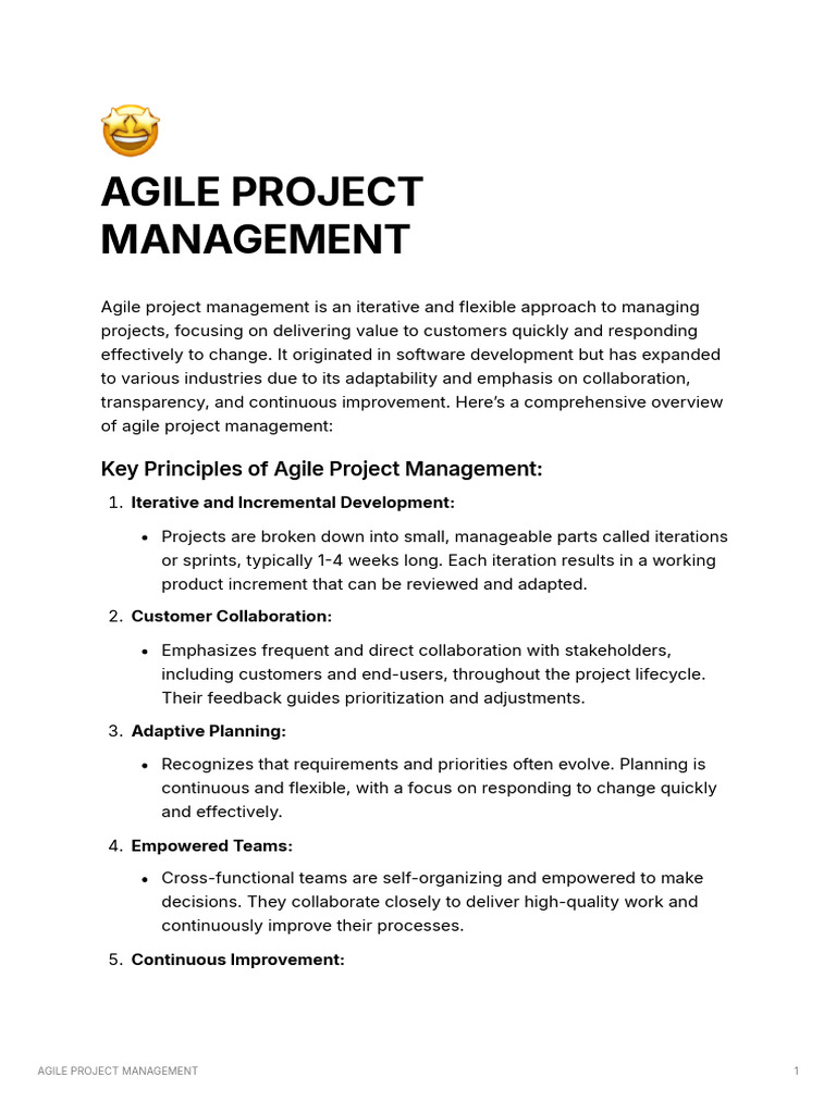 Agile Project Management Overview | PDF | Scrum (Software Development ...