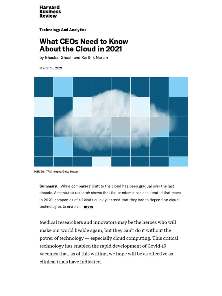 CEOs Guide to Cloud Adoption in 2021 | PDF | Cloud Computing | Software ...