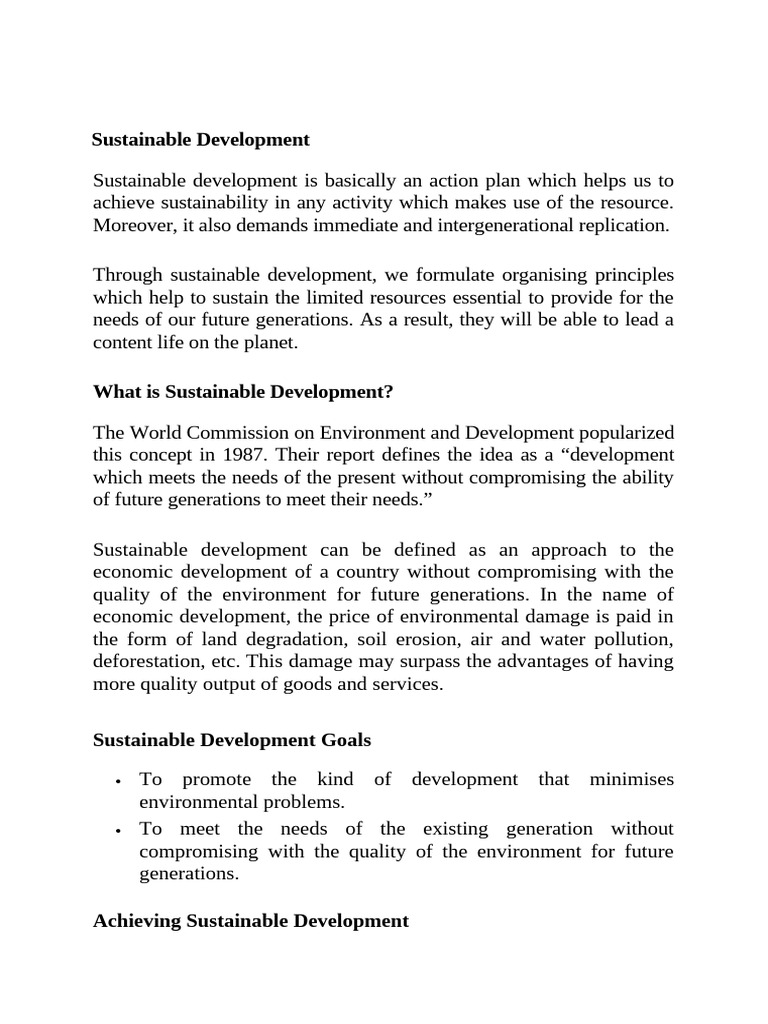 Sustainable Development | PDF | Sustainable Development | Sustainability
