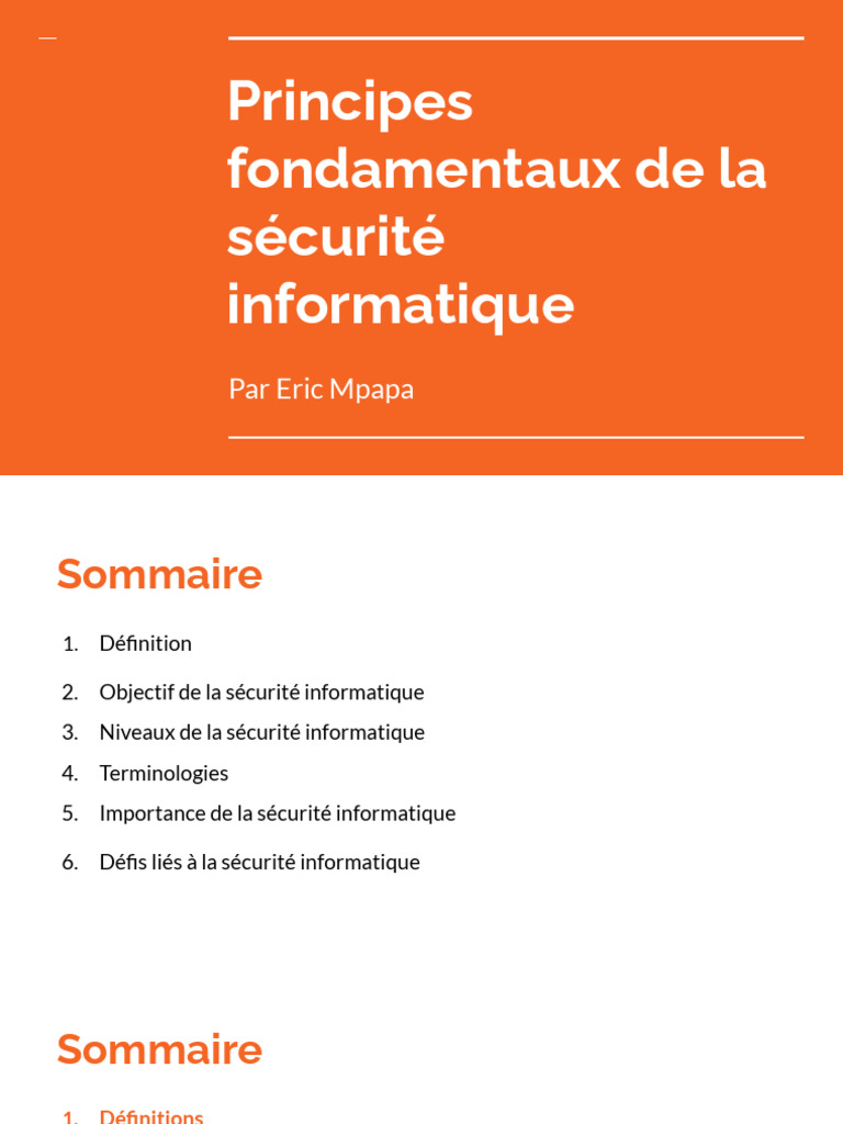 Principes de la sécurité informatique | PDF | Sécurité des systèmes d ...