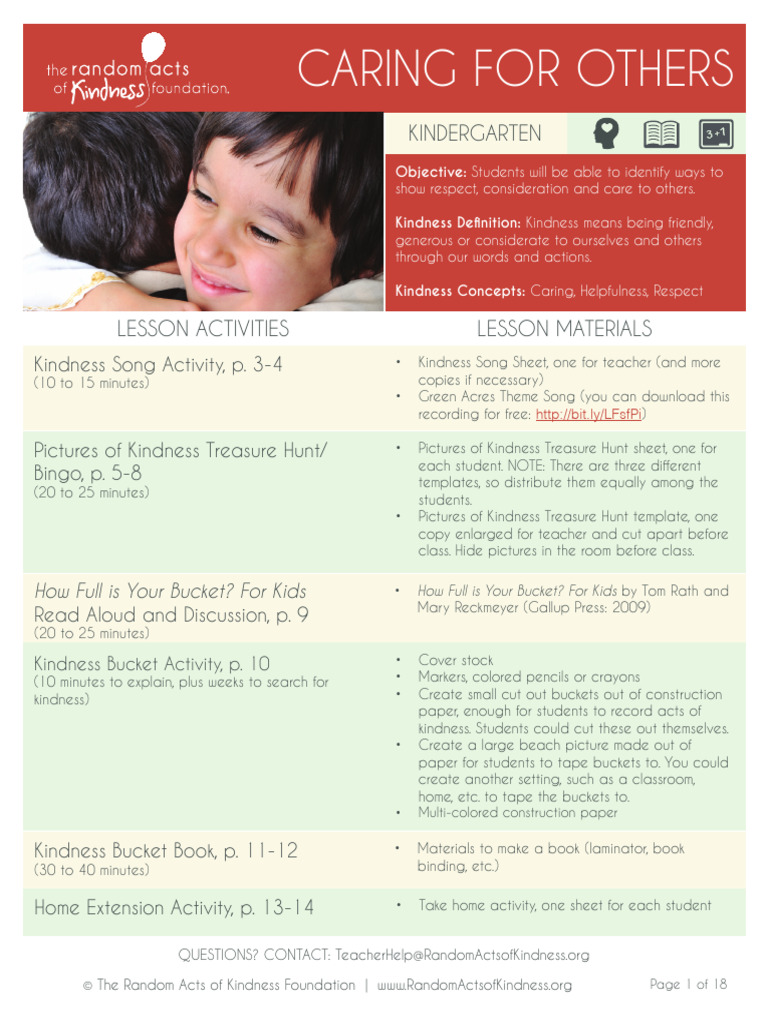 Kindness Activities for Kindergarten | PDF | Reading Comprehension ...