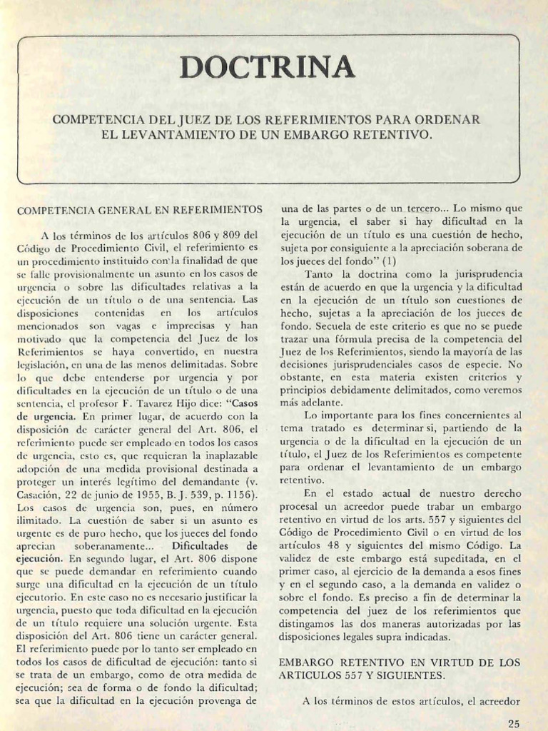 Competencia del Juez en Embargos Retentivos | PDF | Justicia | Crimen y ...