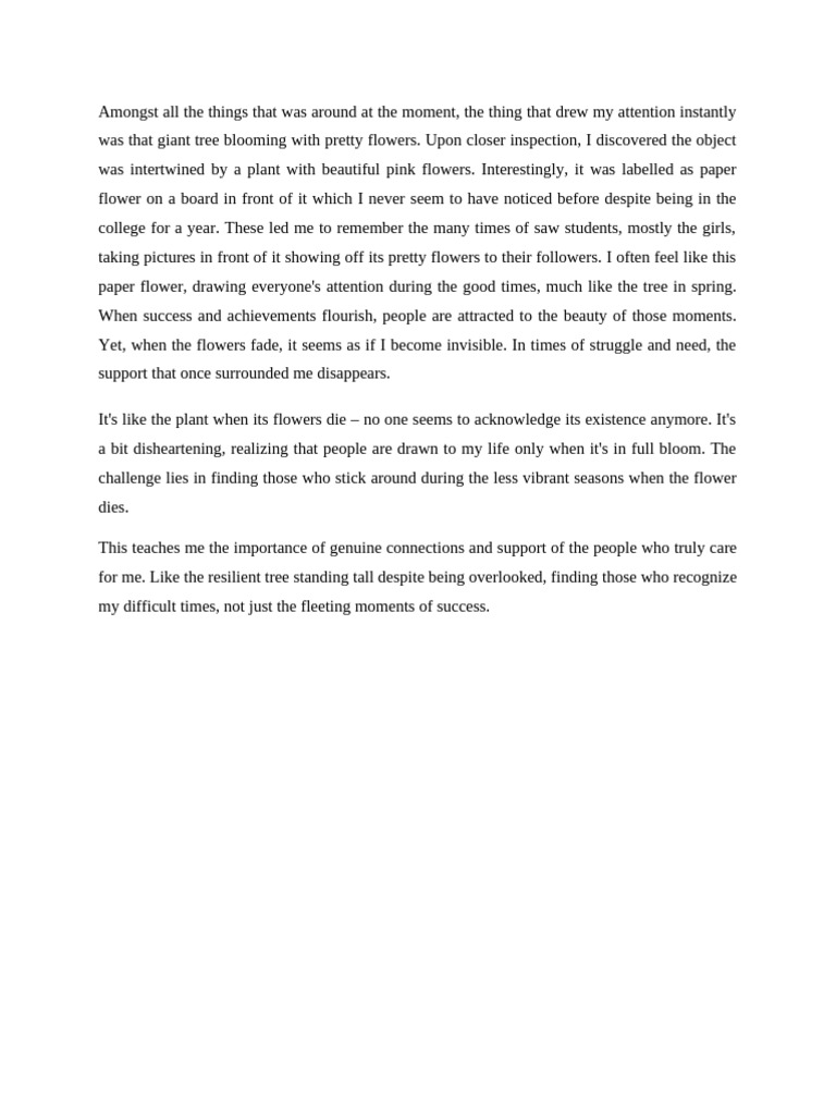 Reflective Writing Through Mindfulness Observation | PDF