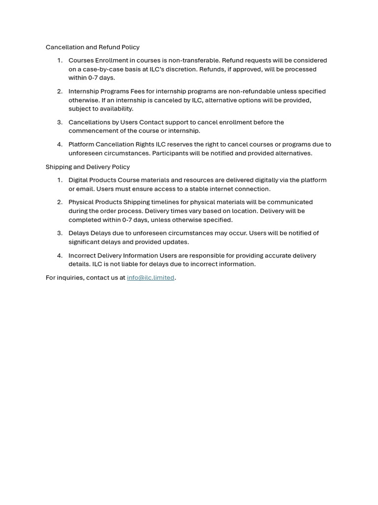 Cancellation and Refund Policy Updates For Nitin | PDF