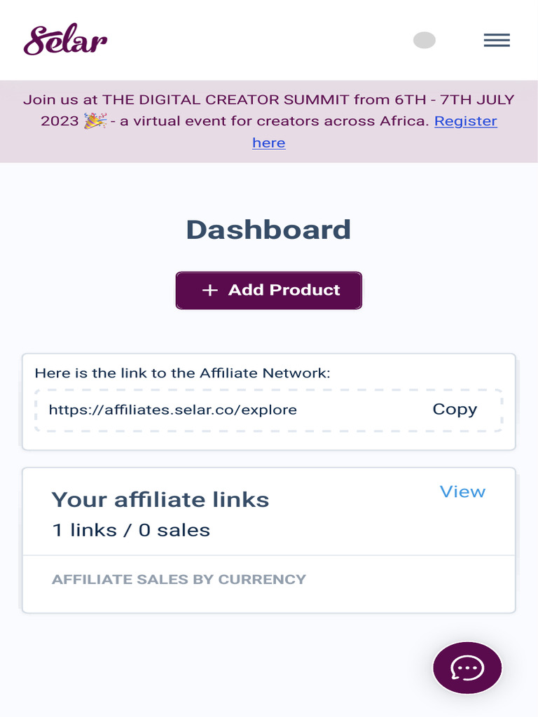 Selar Affiliate Dashboard Overview | PDF