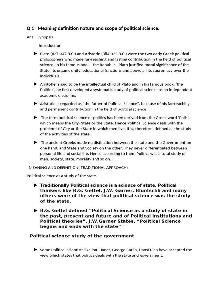 Political Science Pdf Sovereignty Science