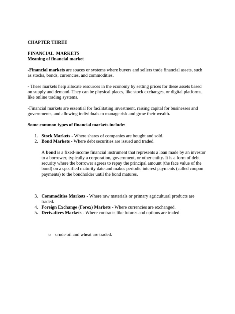 Understanding Financial Markets and Instruments | PDF | Financial ...