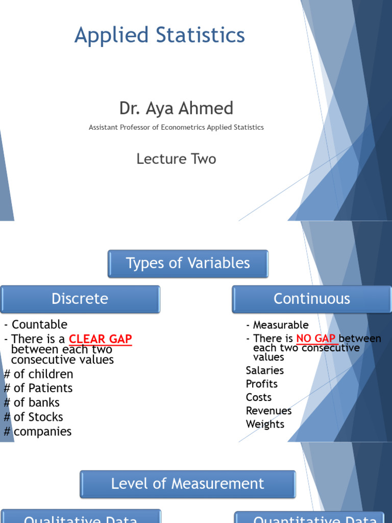 Lecture 1 - Part 2 - Tabulation & Graphical Presentation | PDF | Mean ...