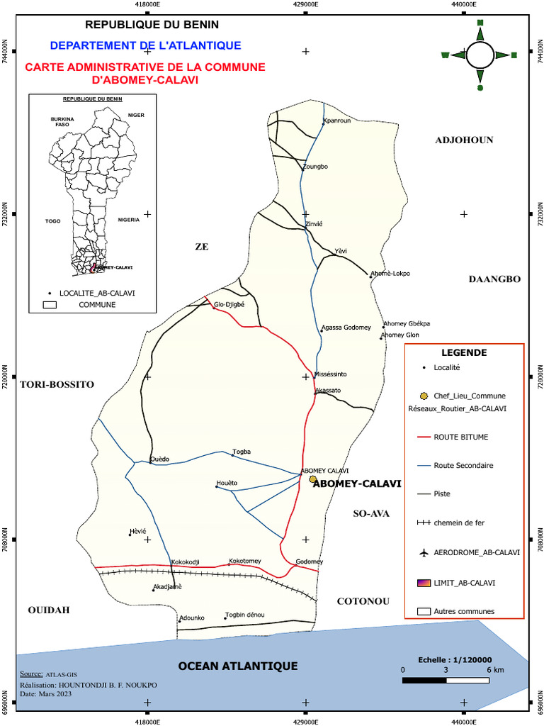 Carte administrative d'Abomey-Calavi | PDF