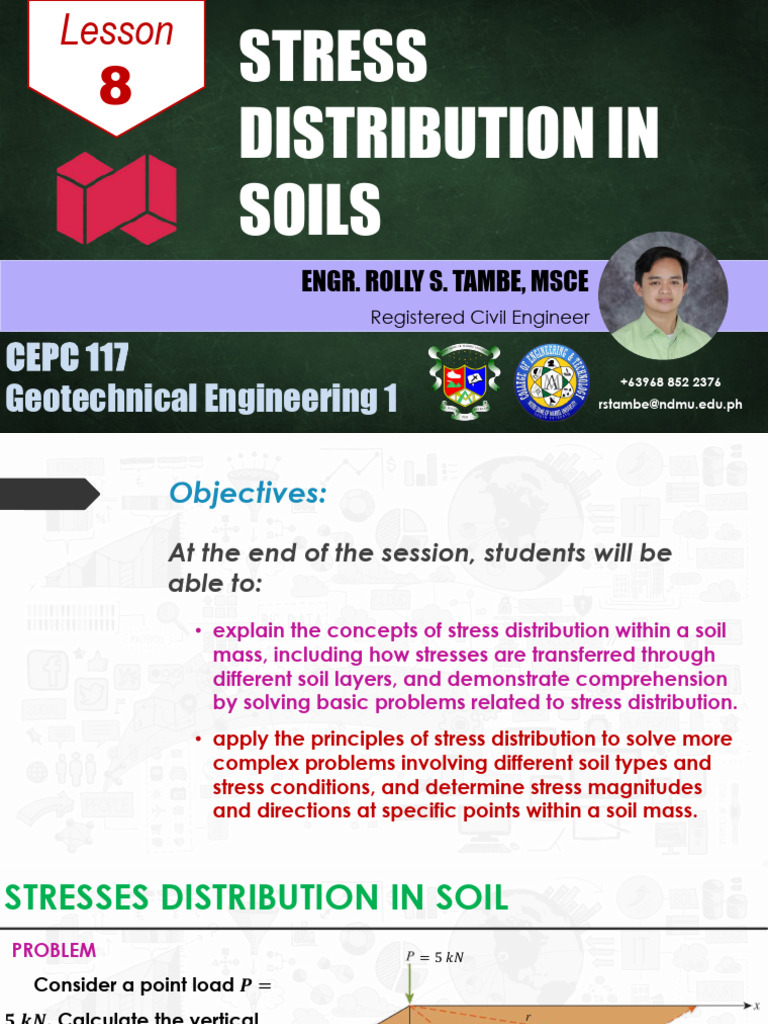 CEPC+117-+Lec+8 Stress+Distribution+in+Soils | PDF | Soil Mechanics | Soil