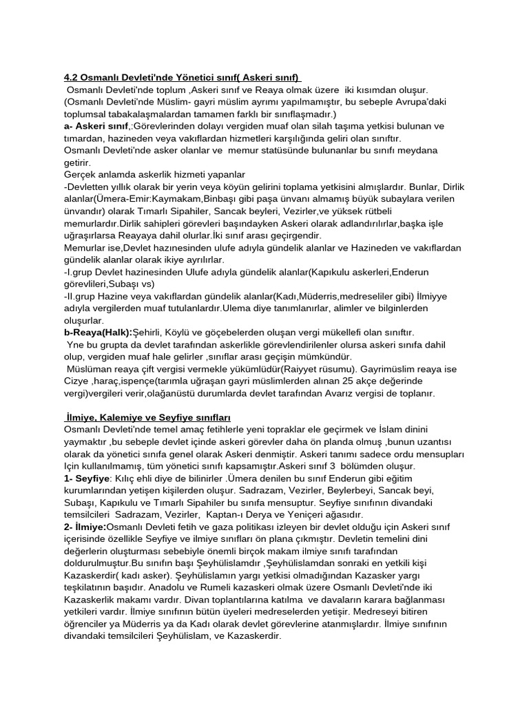 13-4.ünite Osmanlı Devletinde Yönetici Sınıf | PDF