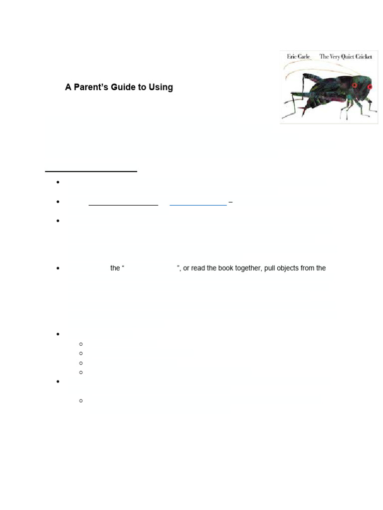 The Very Quiet Cricket Experience Box Lesson Plan | PDF | American Sign ...