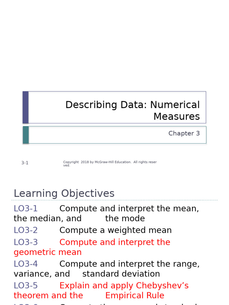 Understanding Numerical Measures in Data | PDF | Median | Mean