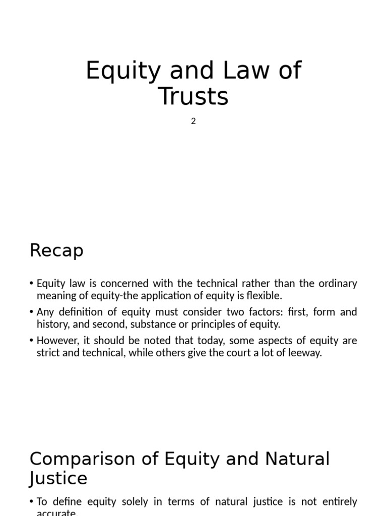 Understanding Equity and Trusts Law | PDF | Equity (Law) | Estoppel