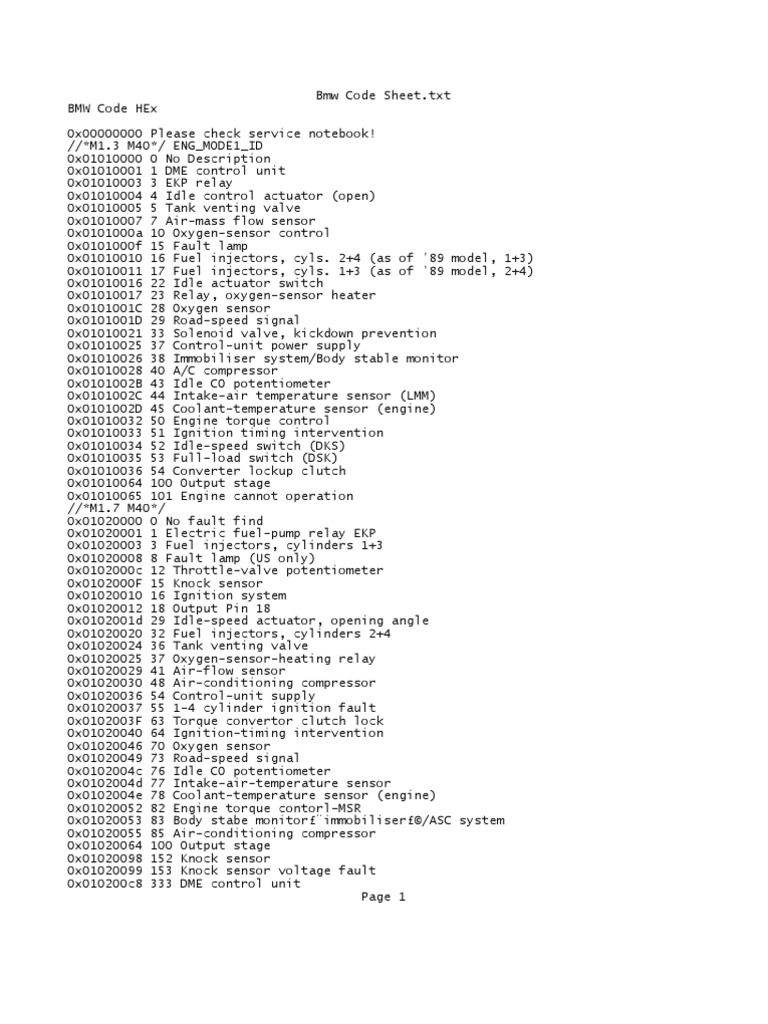 Bmw code a6cf