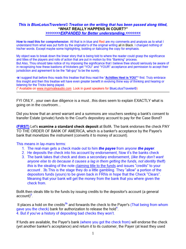 Understanding Court Processes as Banking | PDF | English Trust Law ...