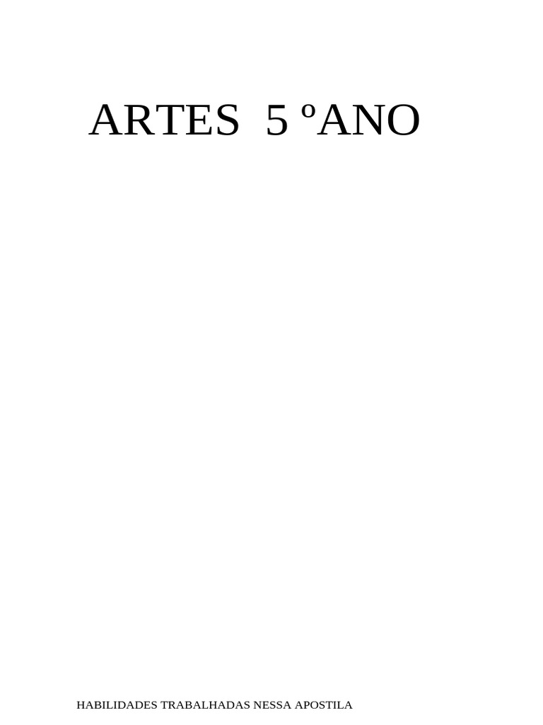 Habilidades de Artes para o 5º Ano | PDF