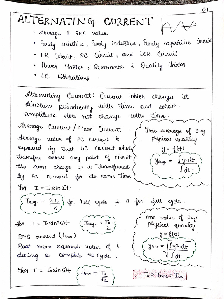 Formula Sheets - AC | PDF