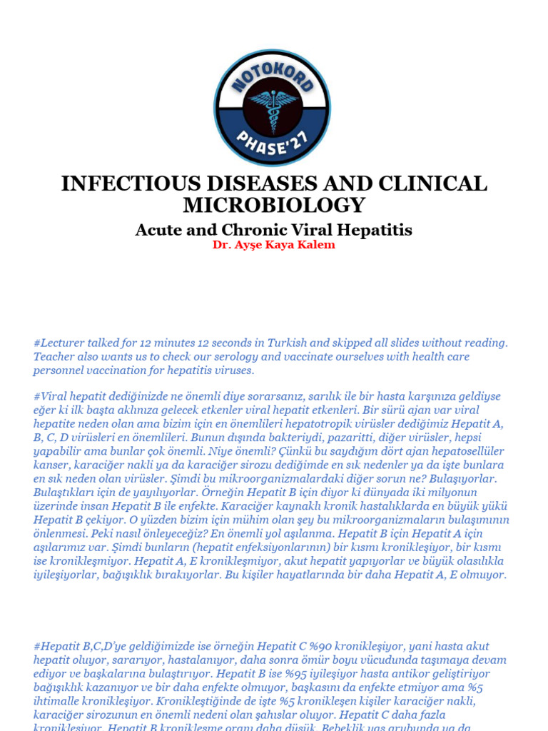 Acute and Chronic Viral Hepatitis | PDF