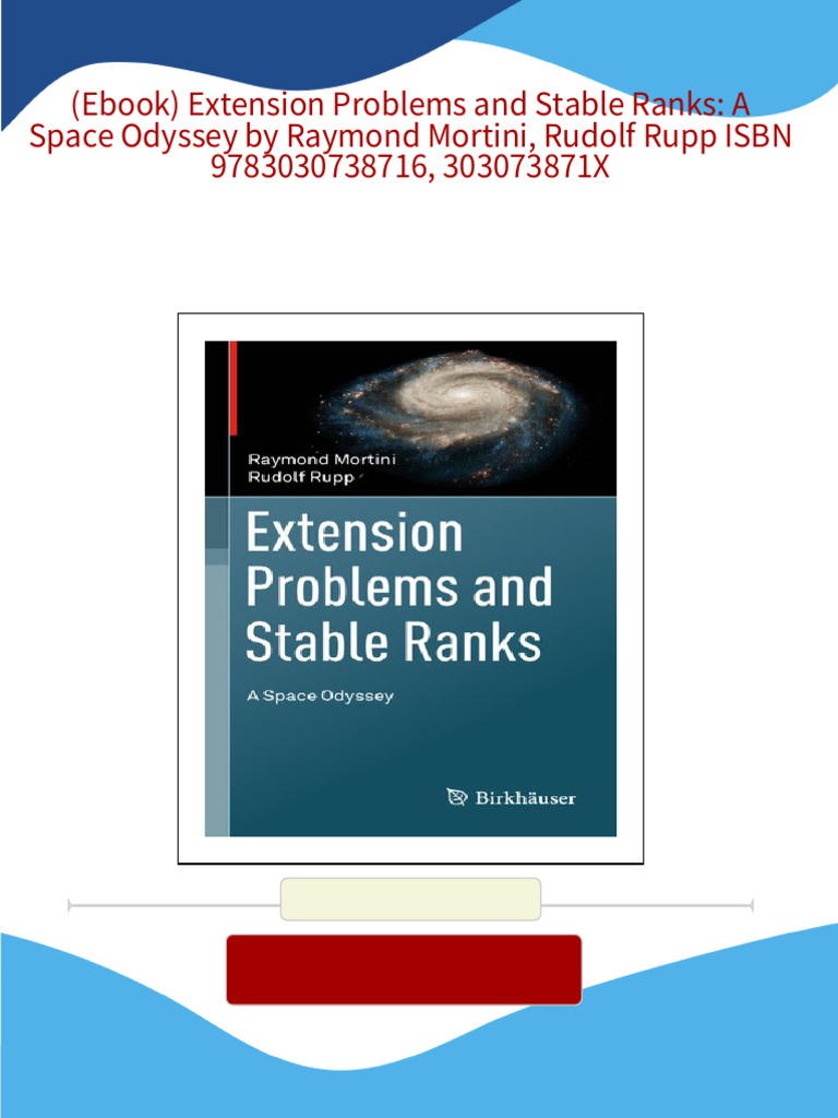 (Ebook) Extension Problems and Stable Ranks: A Space Odyssey by Raymond ...