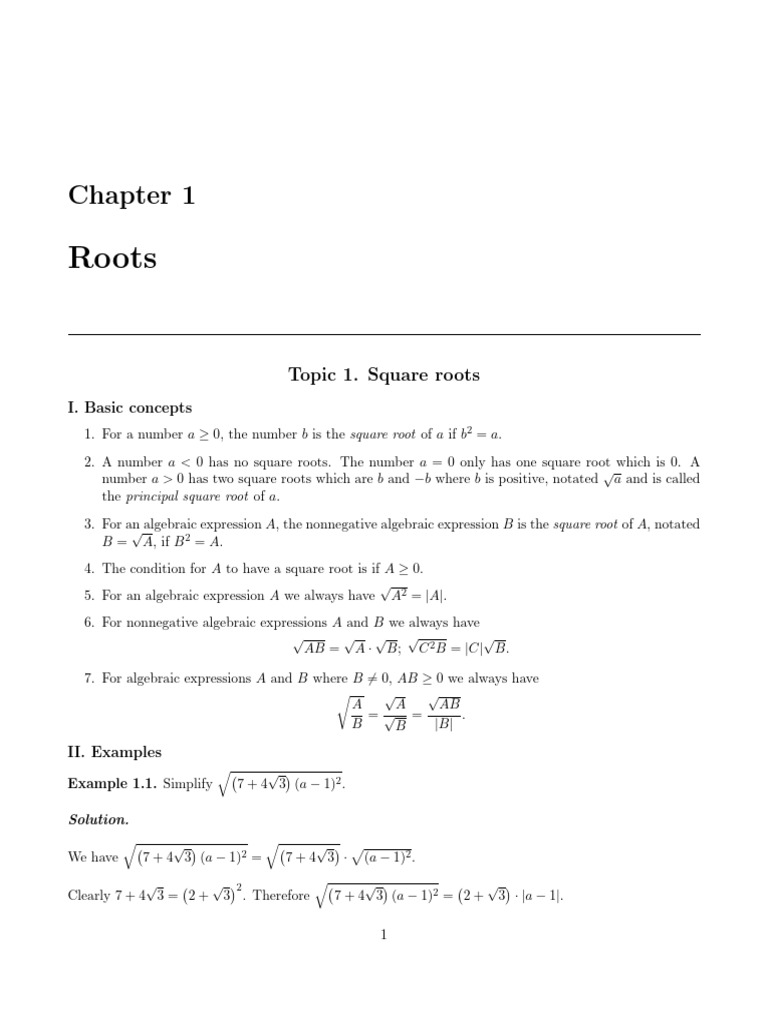 Square and Cube Roots Explained | PDF | Mathematical Objects ...