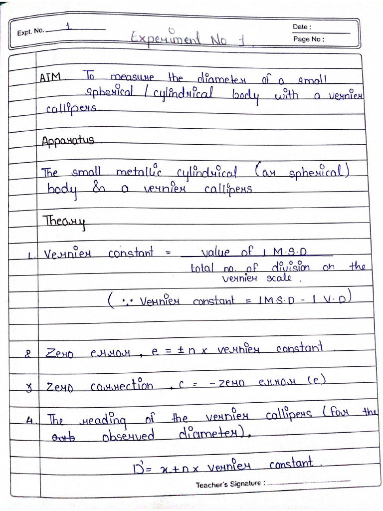 Physics Experiment 1 | PDF