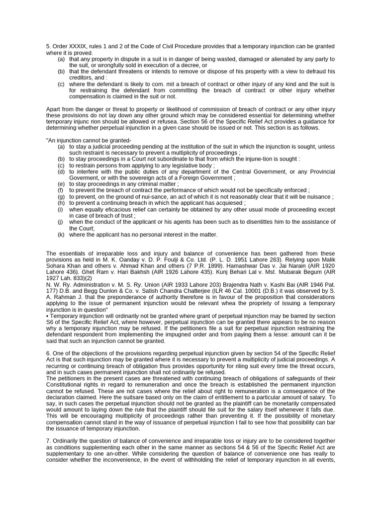 Understanding Temporary Injunctions in Law | PDF | Lawsuit | Injunction
