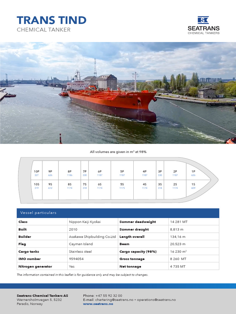 Chemical Tanker Specifications Overview | PDF